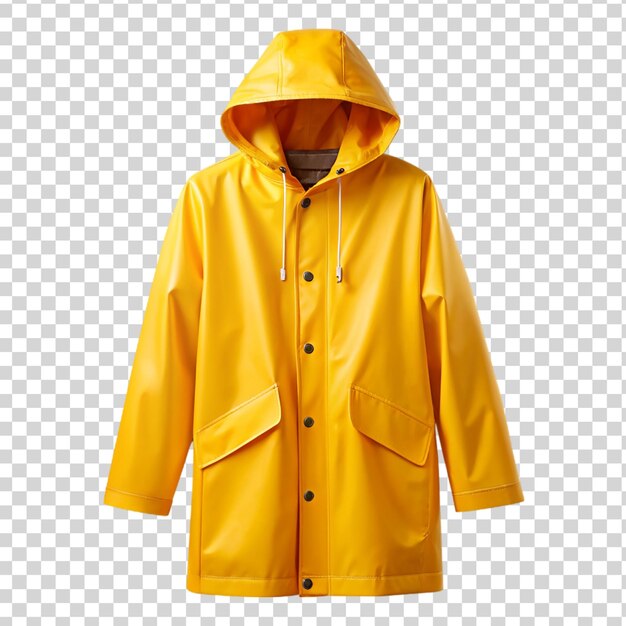 PSD el impermeable amarillo aislado sobre un fondo transparente