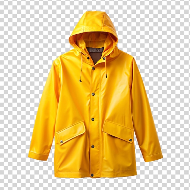 PSD un imperméable jaune isolé sur un fond transparent