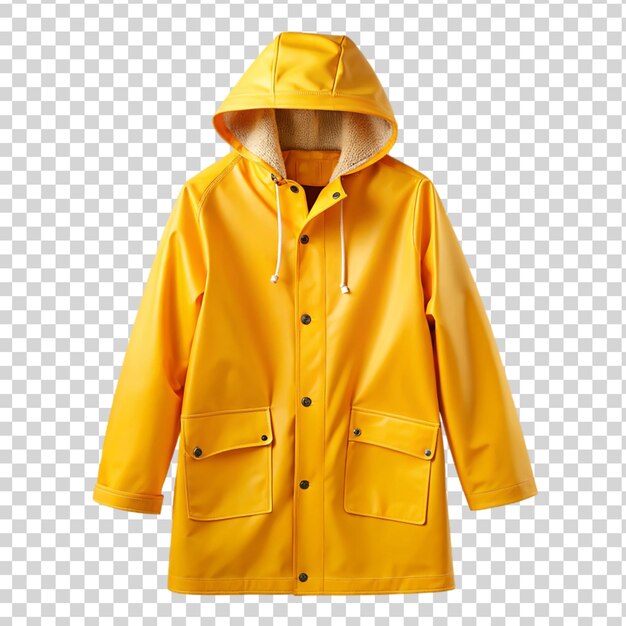 PSD un imperméable jaune isolé sur un fond transparent