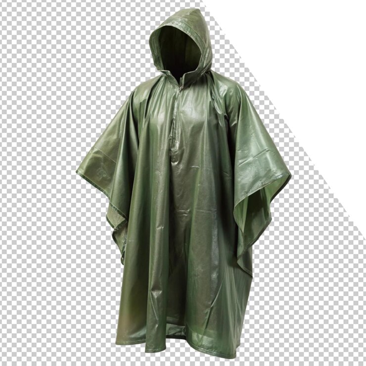 PSD un impermeable verde con un fondo blanco y la palabra cita la palabra cita en él
