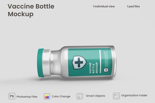 Impfstoffflaschen Mockup isoliertes Design Premium Psd