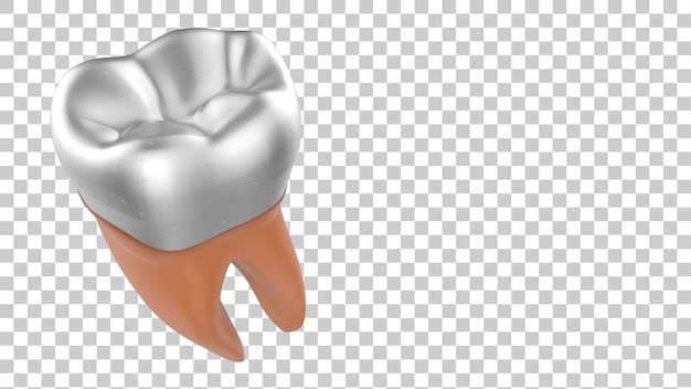 Implante dental sobre fondo transparente ilustración de renderizado 3d