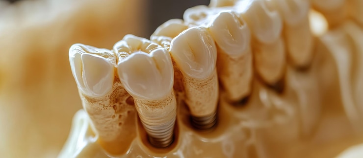 PSD implantos dentários em close-up