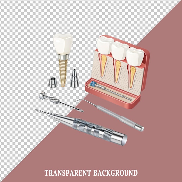 Implants dentaires et outils à fond transparent