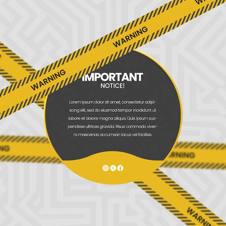 PSD important notice with warning tape