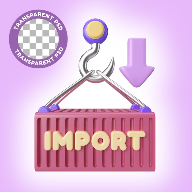 PSD importer l'icône d'illustration 3d