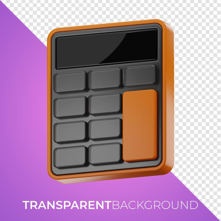 PSD impresión 3d del icono de la calculadora de oficina en un fondo aislado
