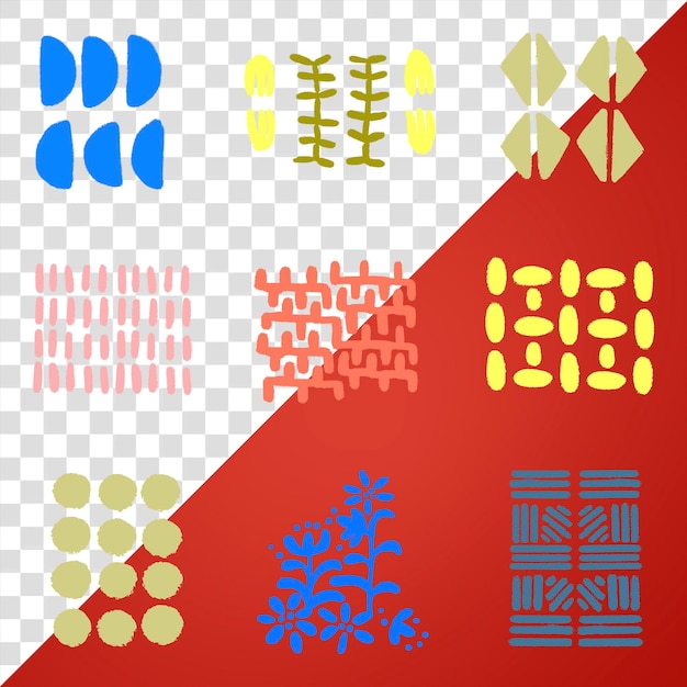 Impresión de bloque étnico png elemento de collage gráfico