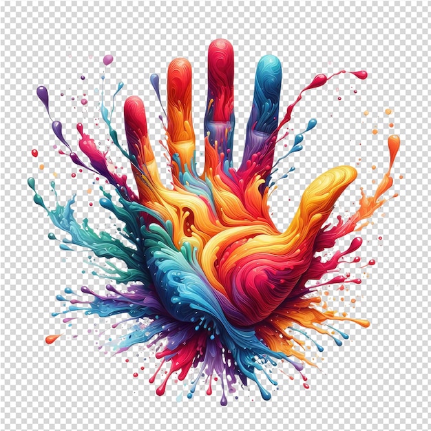 PSD una impresión a mano colorida con multicolores y multicolores