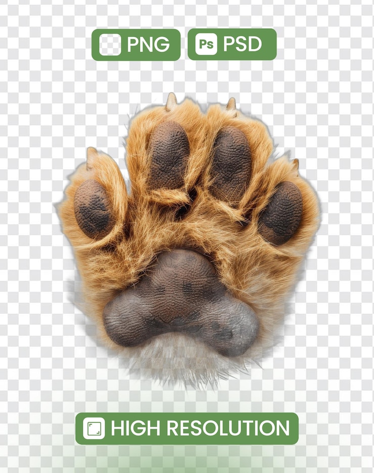 PSD impresión de patas de animales de alta resolución en png y psd