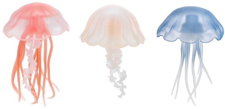 PSD impresionante colección de ilustraciones de medusas 3d ultrarealistas en colores pastel suaves