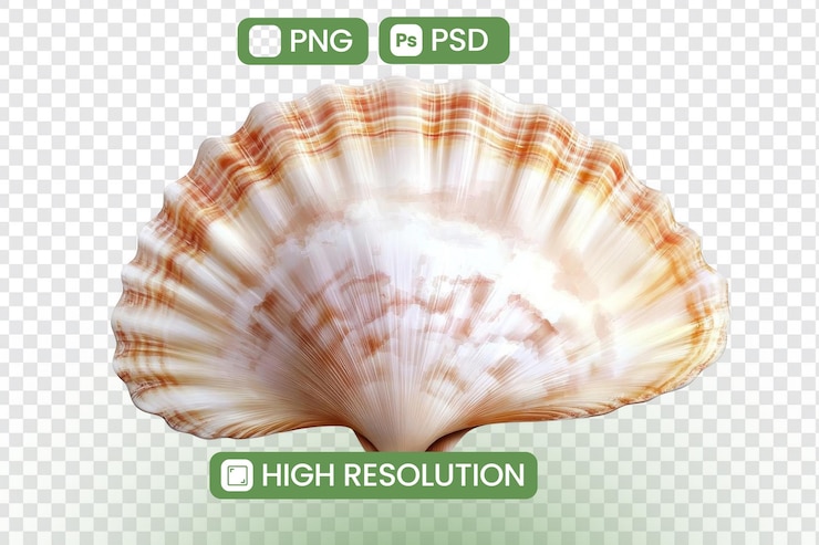 PSD impresionante concha de mar con detalles intrincados perfecto para proyectos de diseño de alta resolución png psd