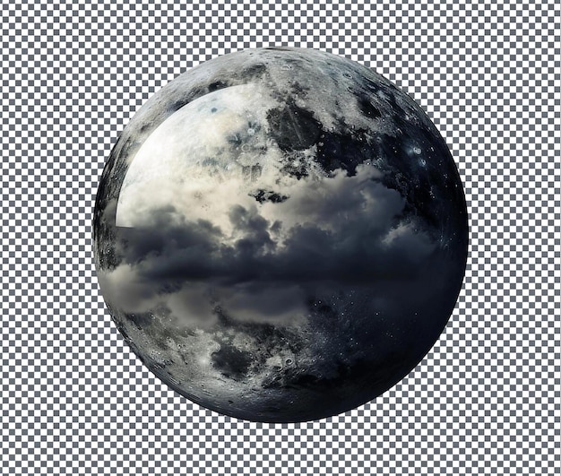 Impresionante espejo eclipsado de reflejos paralelos aislados sobre un fondo transparente