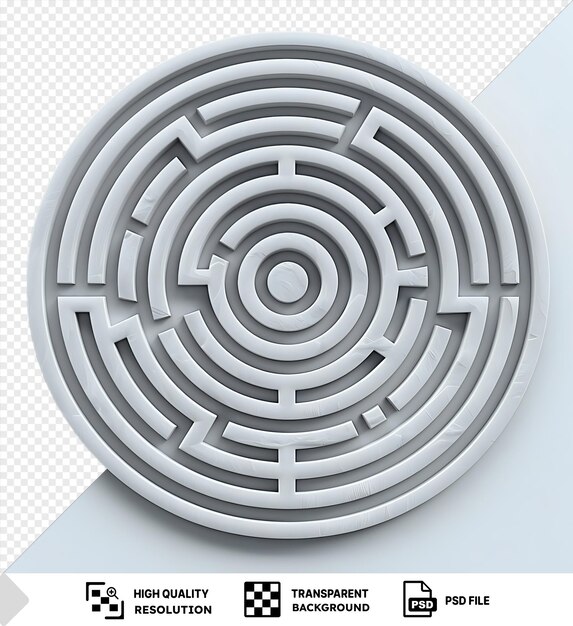 PSD impresionante modelo de laberinto circular en un fondo aislado png psd