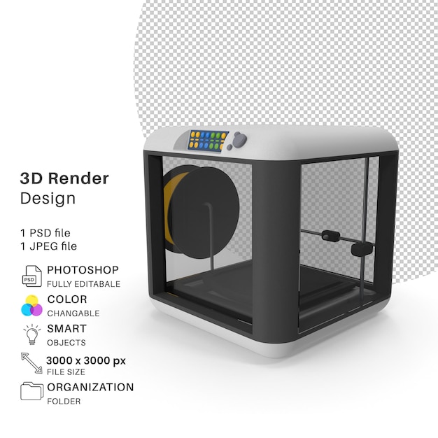 PSD impresora 3d de dibujos animados