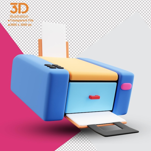 Impresora 3D en ilustración 3D aislada PNG