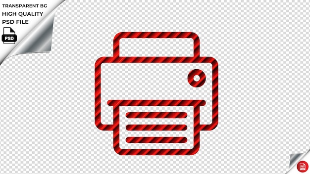 PSD impresora cc icono vectorial azulejos de rayas rojas psd transparente