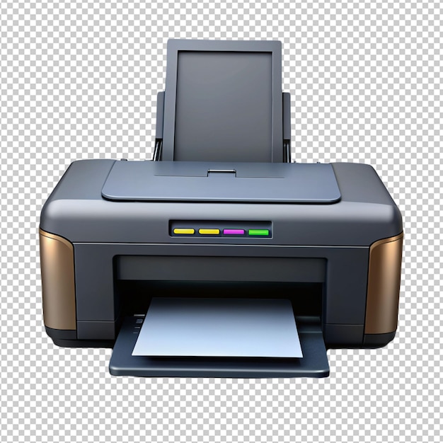PSD impresora en color sobre un fondo transparente