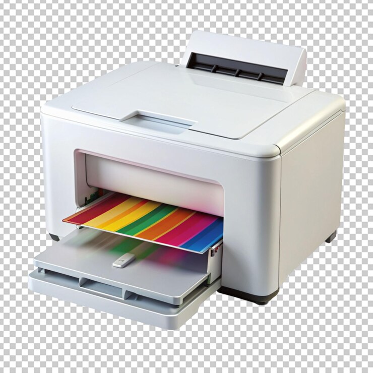 PSD impresora en color sobre un fondo transparente