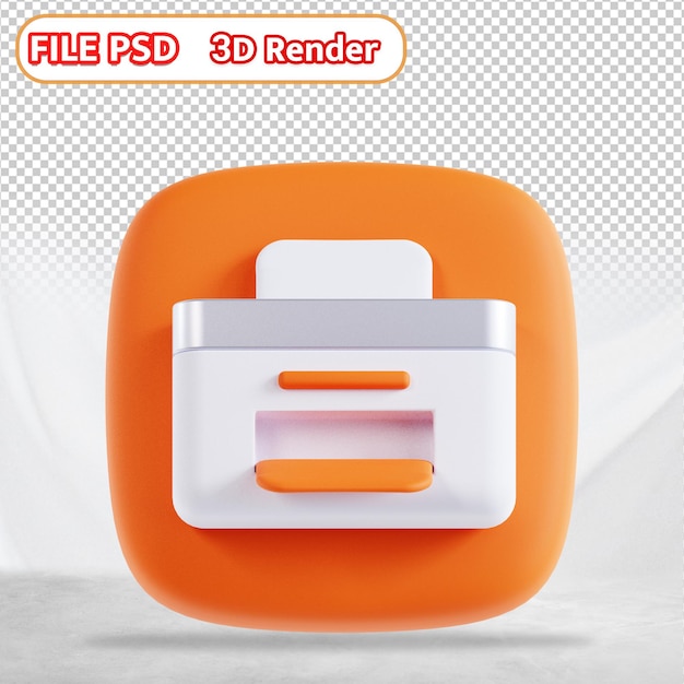 Impresora de icono 3d amarillo