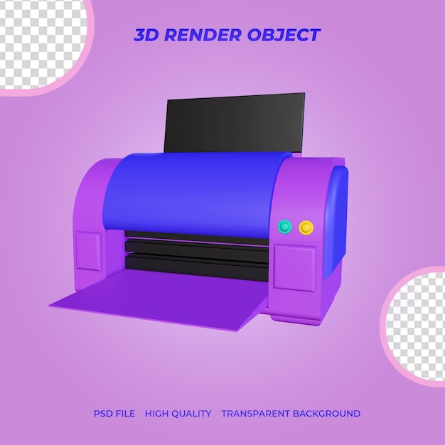 PSD impresora de iconos 3d render