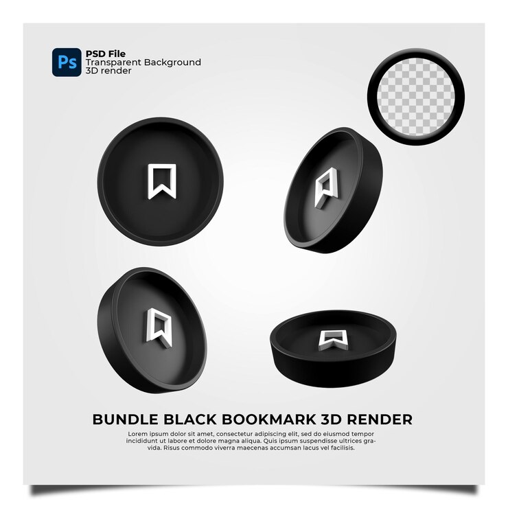 PSD impressão de marcador de ícone 3d transparente