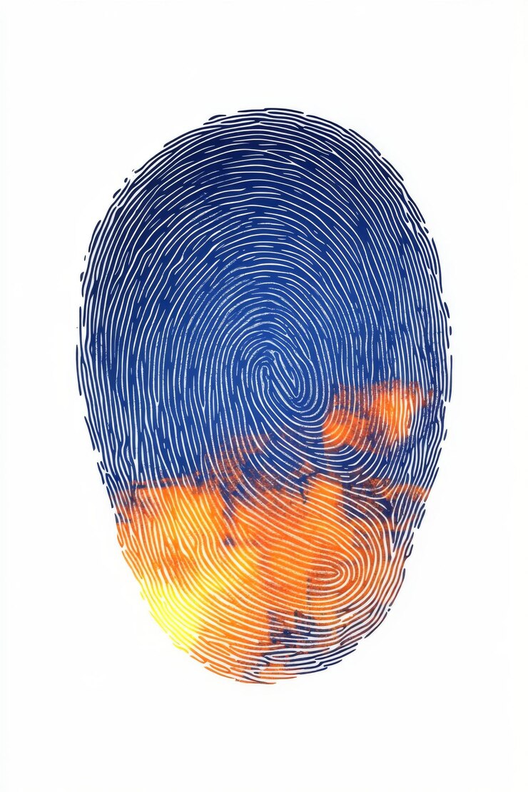 PSD impressão digital abstrata com cores vívidas do céu se misturando em um padrão artístico único