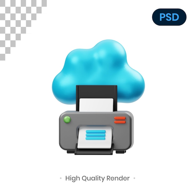 Impression d'une illustration de rendu 3D Premium Psd