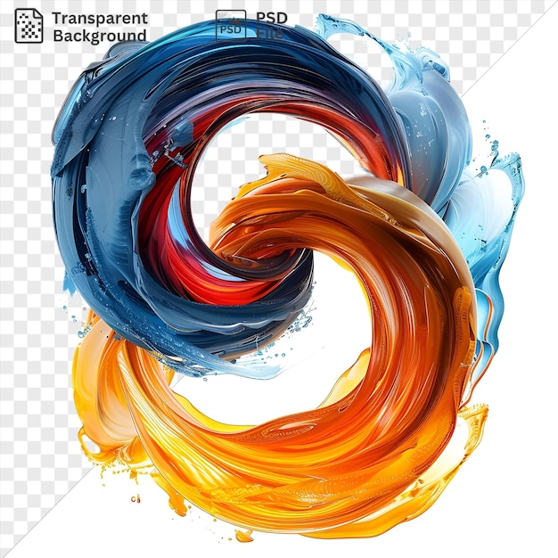 PSD impressionante abstração de óleo redemoinhos símbolo vetor viscosa onda multicolor em um fundo isolado