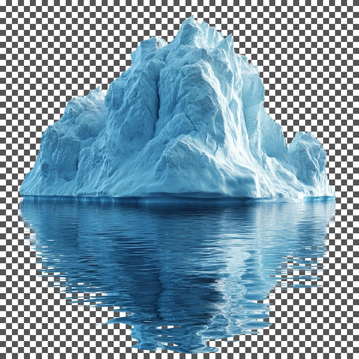 PSD impressionante imagem de um iceberg isolado sobre um fundo transparente