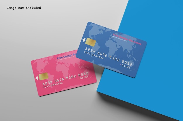 PSD impressionante maquete colorida de cartão de crédito