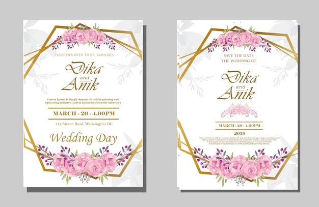 PSD impressionnant invitation de mariage psd