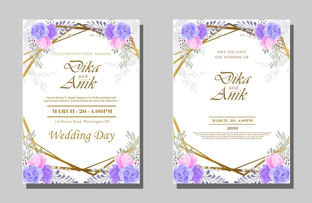 PSD impressionnant invitation de mariage psd