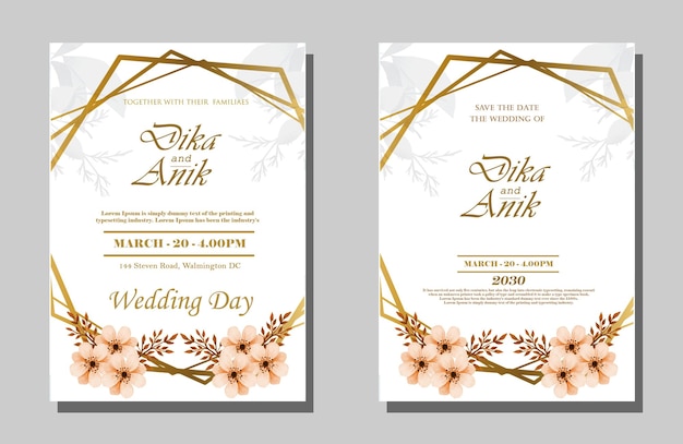 PSD impressionnant invitation de mariage psd