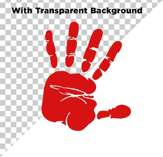 Impressões de mão vermelha ou impressões digitais estilo selo PNG PSD isolado em fundo transparente