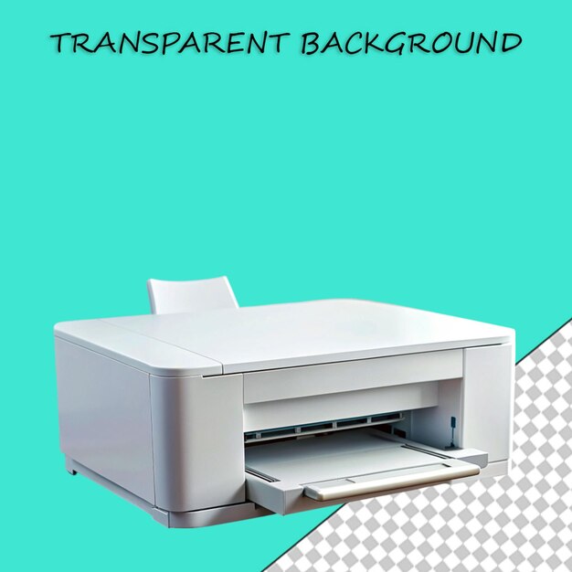 PSD impressora de ilustração de renderização 3d com documentos