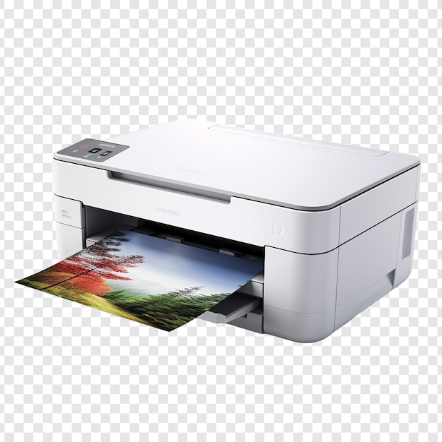 Impressora isolada em fundo transparente