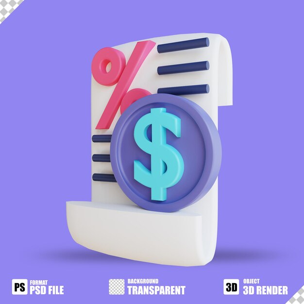 Impuestos de ilustración 3D adecuados para negocios y finanzas