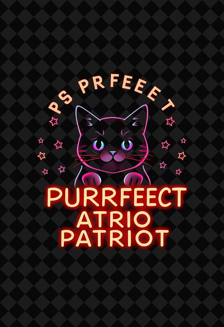 PSD les impulsions de texte de purrfect patriot brillantes avec un rouge cramoisi néon vibrant et un pixel rouge pur mélange parfait