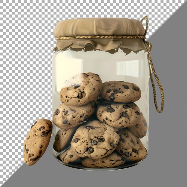 in einem Glas auf durchsichtigem Hintergrund Ai generierte Cookies