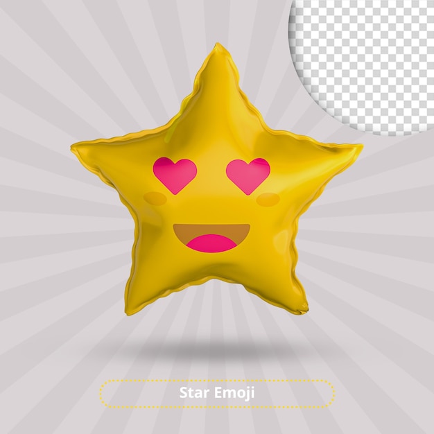 In Love estrella emoji 3d render descargar