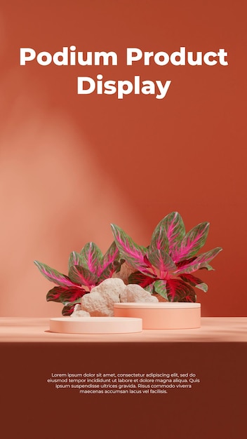 in Porträt Felsen Hintergrund 3D-Bild Rendern leeres Mockup weiße Farbe gekrümmter Zylinder Podium
