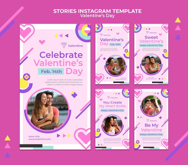Incantevoli storie sui social media di San Valentino