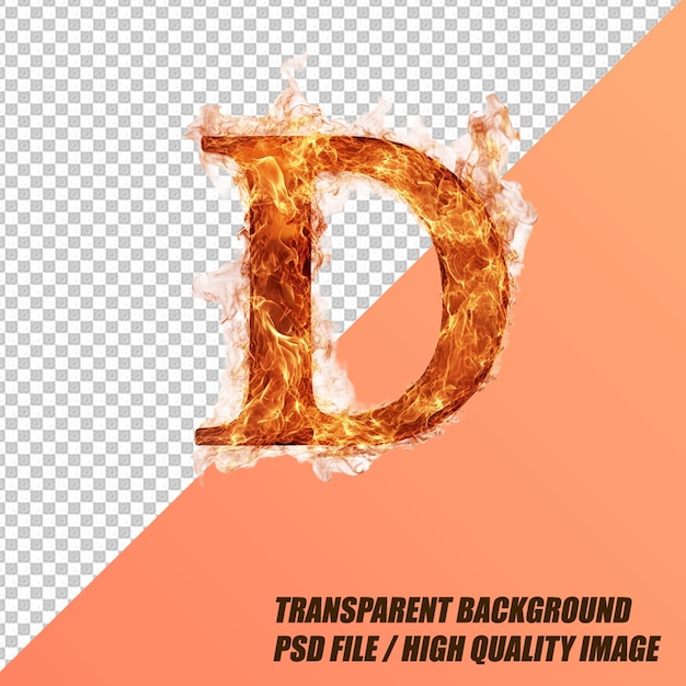 Incendiar alfabetos y números en el archivo PSD de fondo transparente