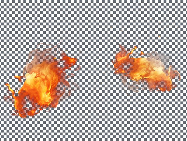 Incêndio e fumaça específicos isolados em fundo transparente
