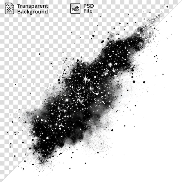 PSD increíble abstracto de polvo cósmico símbolo vectorial campo estelar negro en un fondo aislado