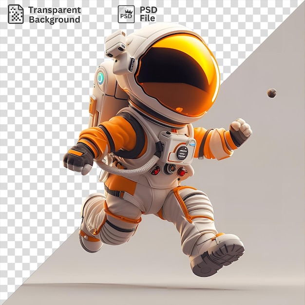 PSD increíble dibujos animados de astronautas en 3d explorando los confines del espacio