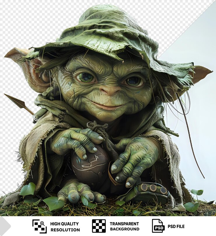 PSD increíble dibujos animados de goblins en 3d planeando robar artefactos encantados de una torre de magos