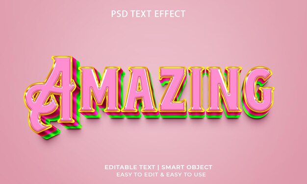 PSD increíble efecto de texto editable en 3d