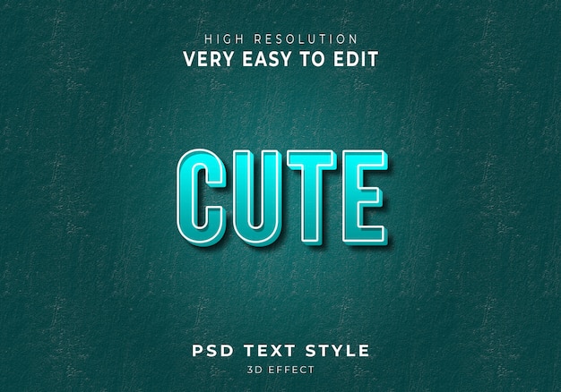 PSD increíble estilo de texto 3d lindo